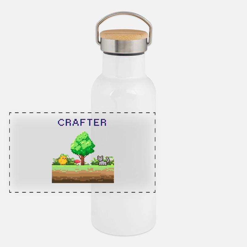 Pixel Crafter Forest Adventure Panoramic Thermal Bottle with Bamboo Lid
