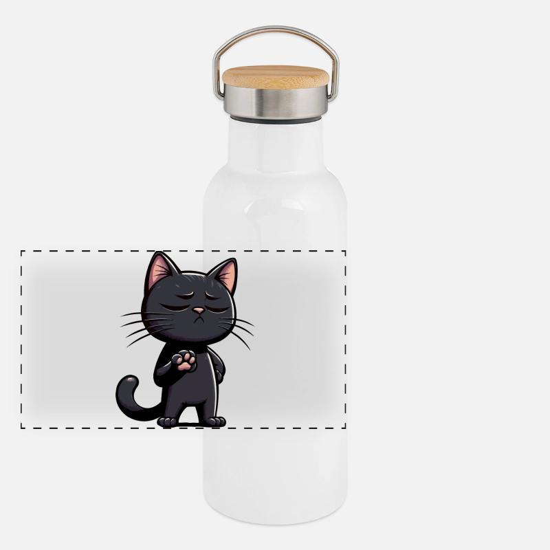 Drôle de chat chats chat amoureux chaton Gourde isotherme avec bouchon en bambou