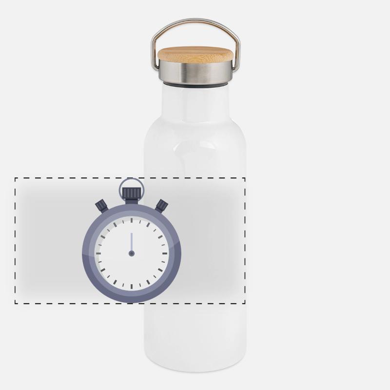 Stoppuhr Panorama Thermosflasche mit Bambusdeckel