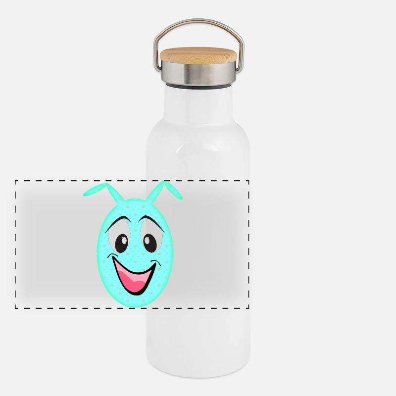 Kawaii Herzchen-Eierfreund Panorama Thermosflasche mit Bambusdeckel