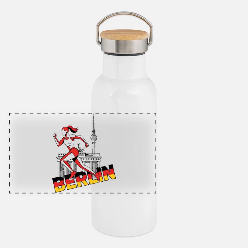 Coureuse Sprint Berlin Gourde isotherme avec bouchon en bambou