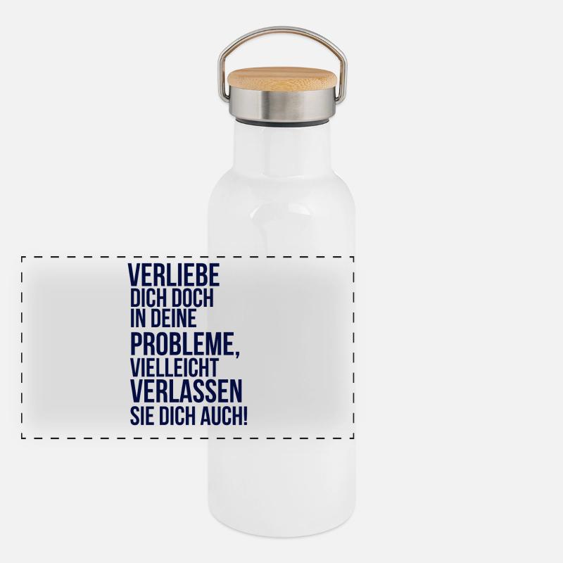  about going wild - verliebe dich in deine Problem Panorama Thermosflasche mit Bambusdeckel