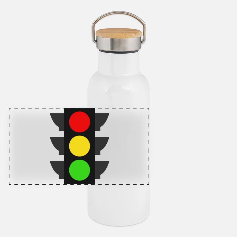 Ampel Panorama Thermosflasche mit Bambusdeckel