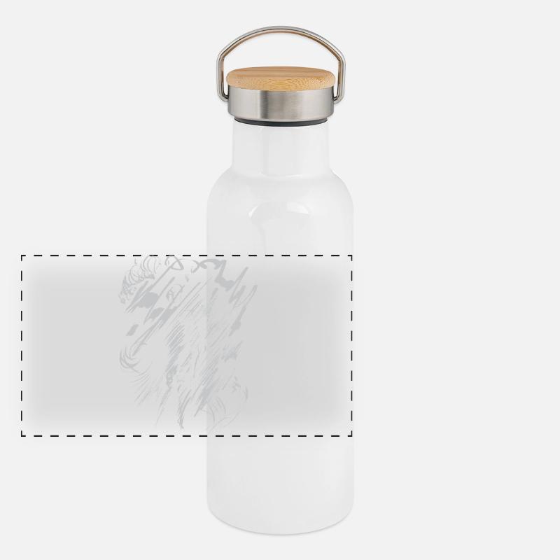 Hintergrund Abstrakte Kunst - Grau Panorama Thermosflasche mit Bambusdeckel