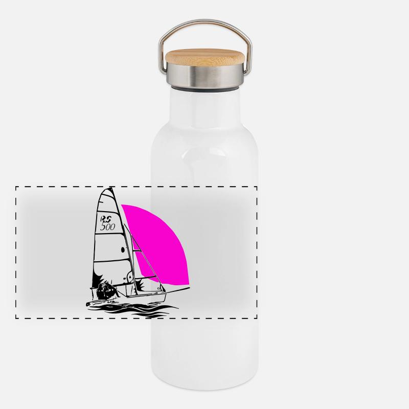 RS 500 Sailing dinghy regatta sailing sailing coloured Panoramic Thermal Bottle with Bamboo Lid