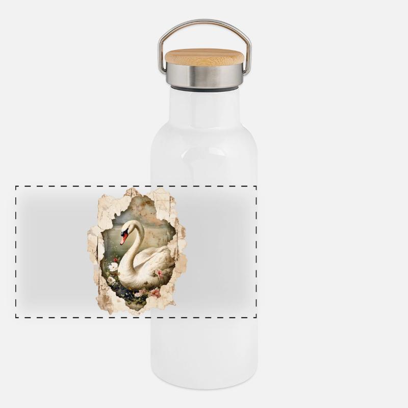 cygne Gourde isotherme avec bouchon en bambou
