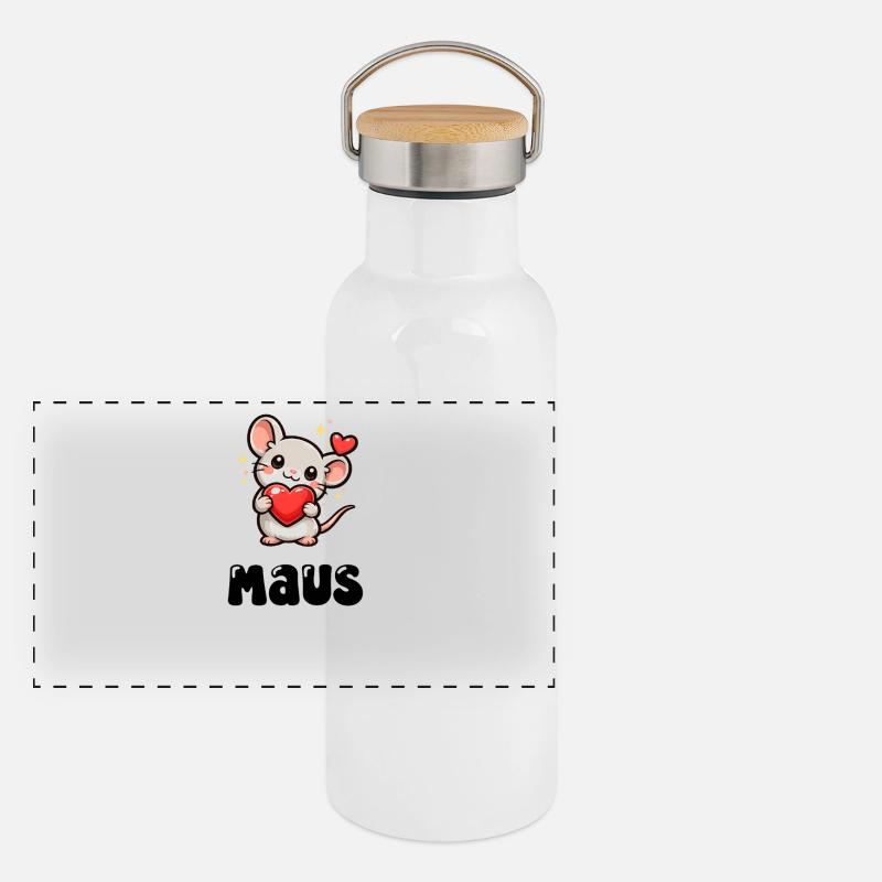 Panorama Thermosflasche mit Bambusdeckel