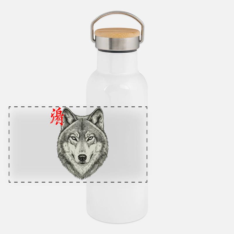 Wolf Asiatisch Panorama Thermosflasche mit Bambusdeckel