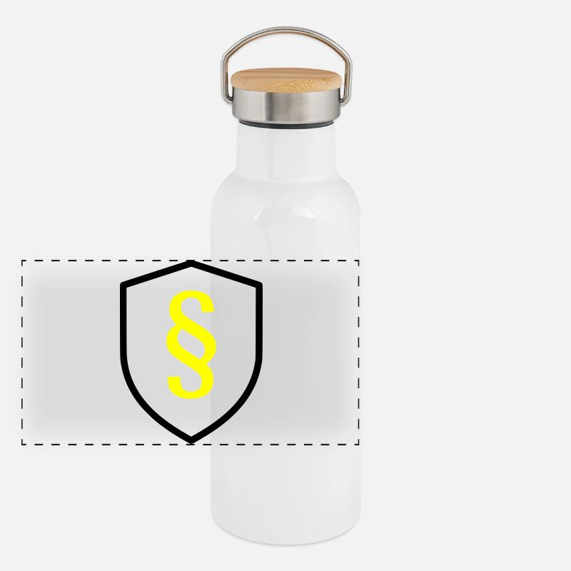 Paragraph Schild Gesetz Panorama Thermosflasche mit Bambusdeckel