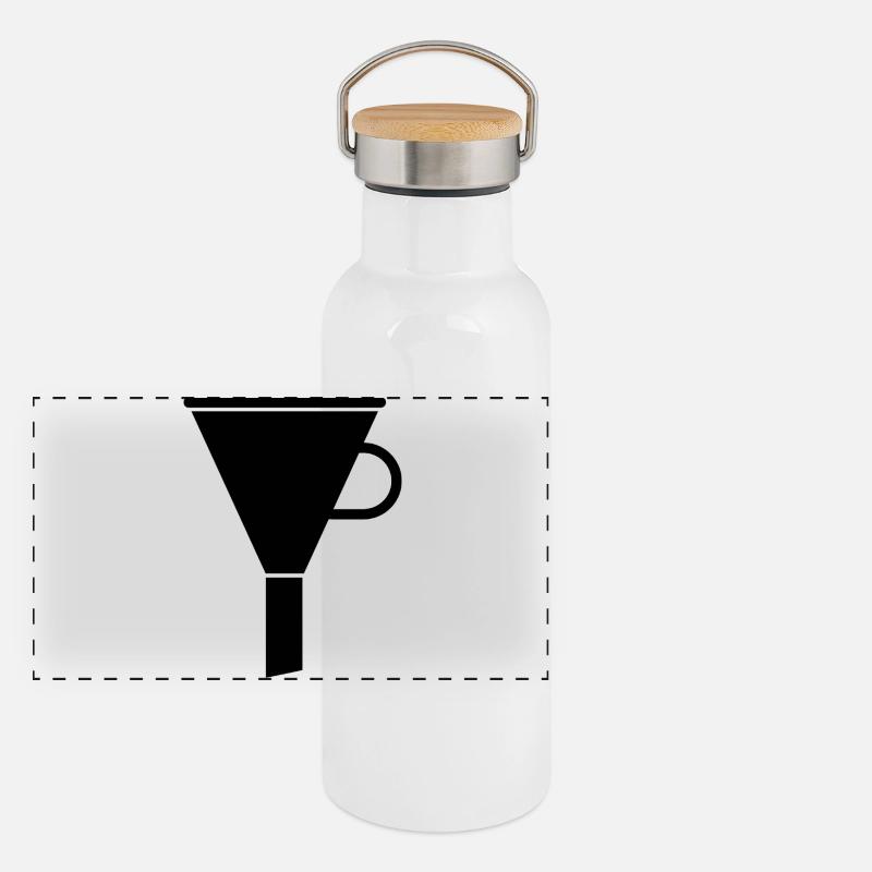Trichter Panorama Thermosflasche mit Bambusdeckel