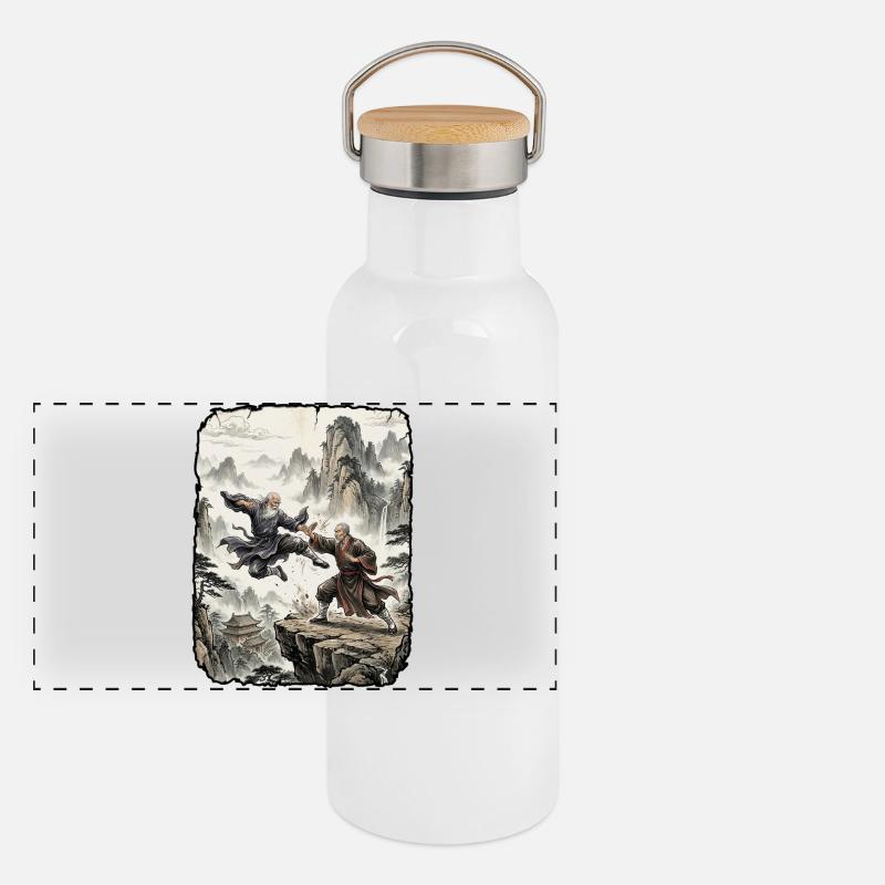Kung Fu Kampfkunst Tradition Panorama Thermosflasche mit Bambusdeckel