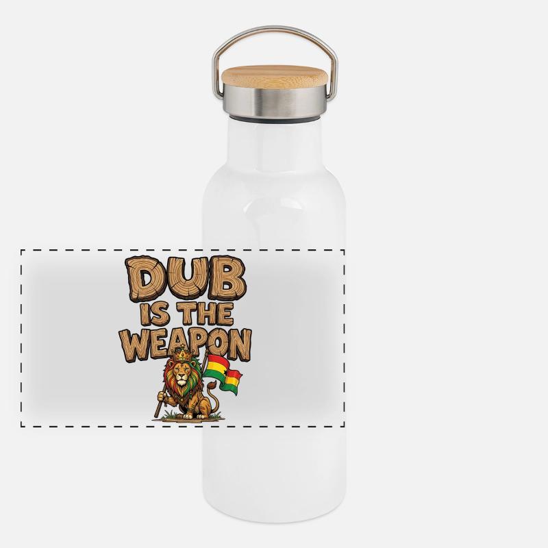 Dub Reggae Weapon Gourde isotherme avec bouchon en bambou
