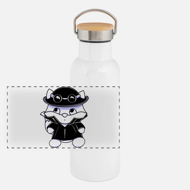 Kleiner Detektiv  Panorama Thermosflasche mit Bambusdeckel