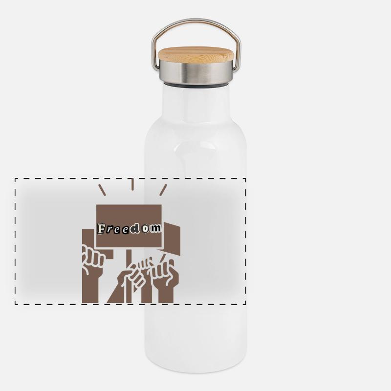 Freiheit Panorama Thermosflasche mit Bambusdeckel