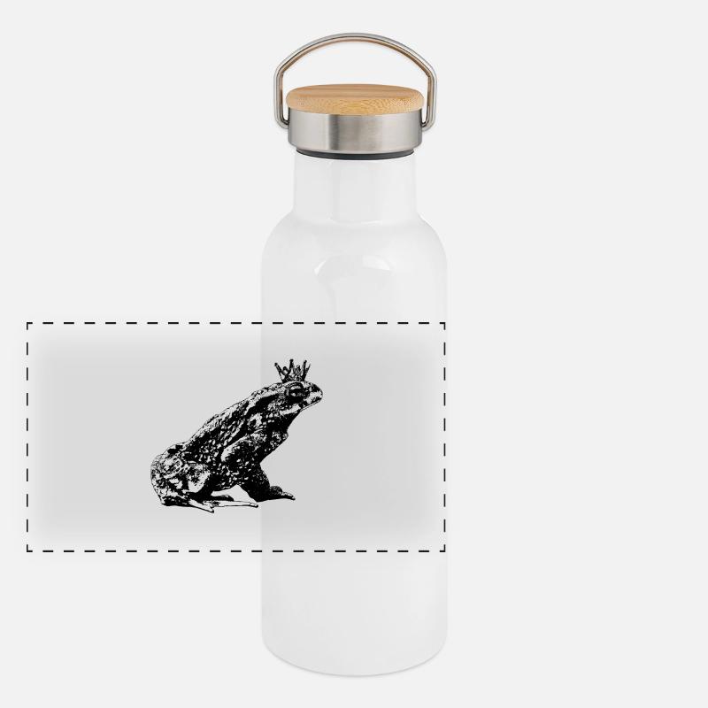 Crapaud couronné Gourde isotherme avec bouchon en bambou