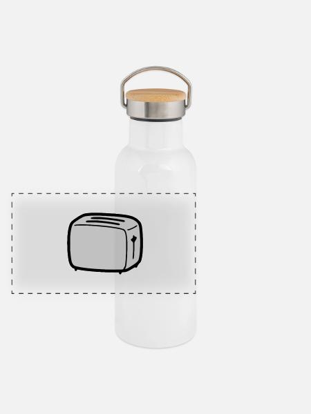 toaster - Panorama Thermosflasche mit Bambusdeckel - Weiß