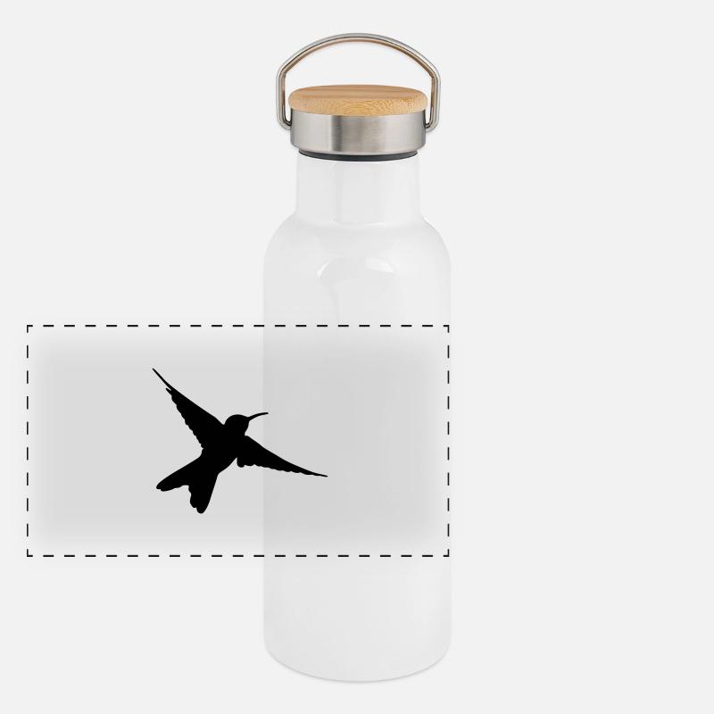 Bird Panorama Thermosflasche mit Bambusdeckel