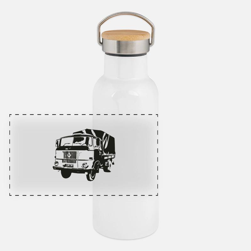 W50 Pritsche IFA LKW Panorama Thermosflasche mit Bambusdeckel