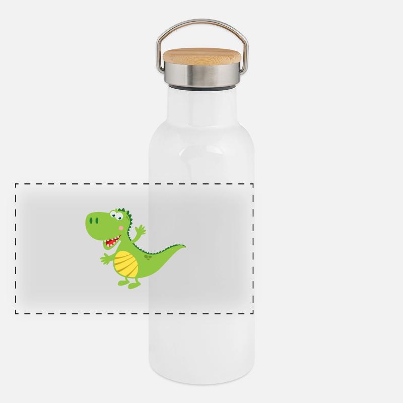 drache Panorama Thermosflasche mit Bambusdeckel