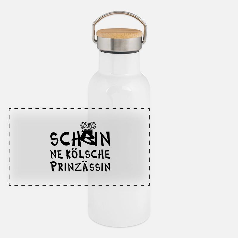 kölsche Prinzessin Panorama Thermosflasche mit Bambusdeckel