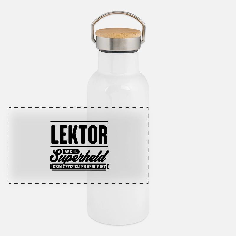 Superheld Lektor Panorama Thermosflasche mit Bambusdeckel