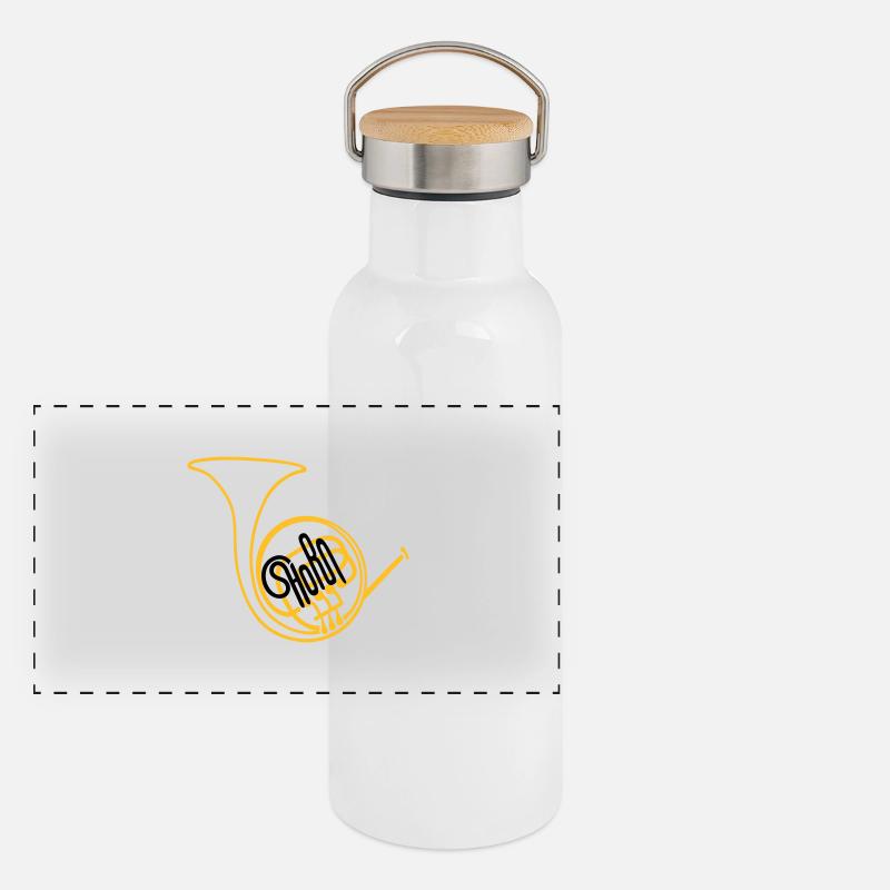 Français Corne II Gourde isotherme avec bouchon en bambou