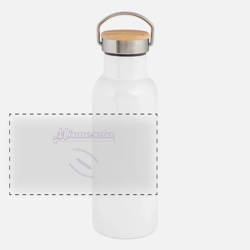 Minnesota + Logo Panorama Thermosflasche mit Bambusdeckel