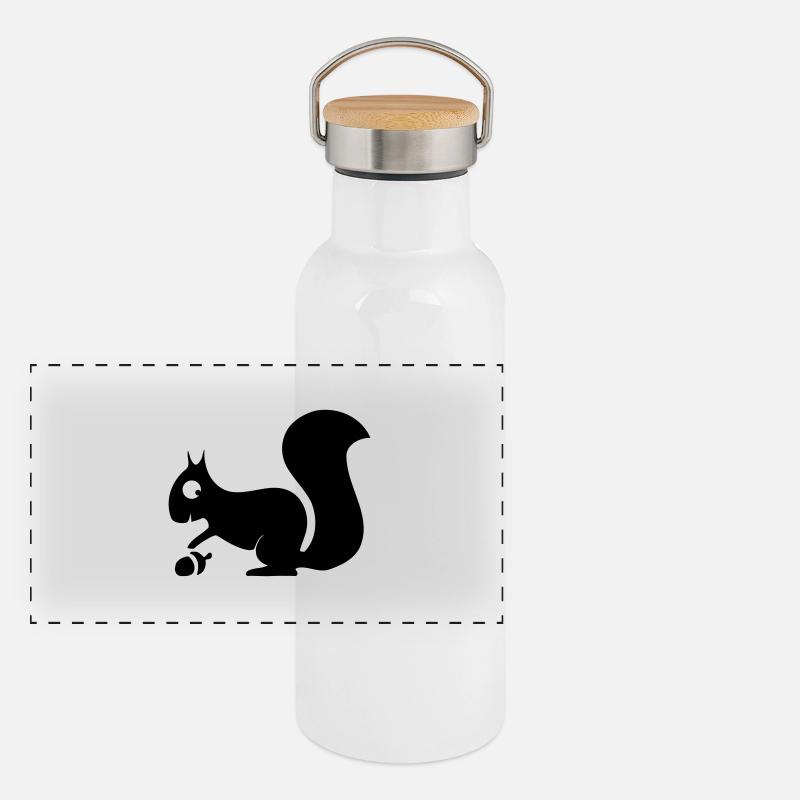 squirrel acorn cute animal Panoramic Thermal Bottle with Bamboo Lid