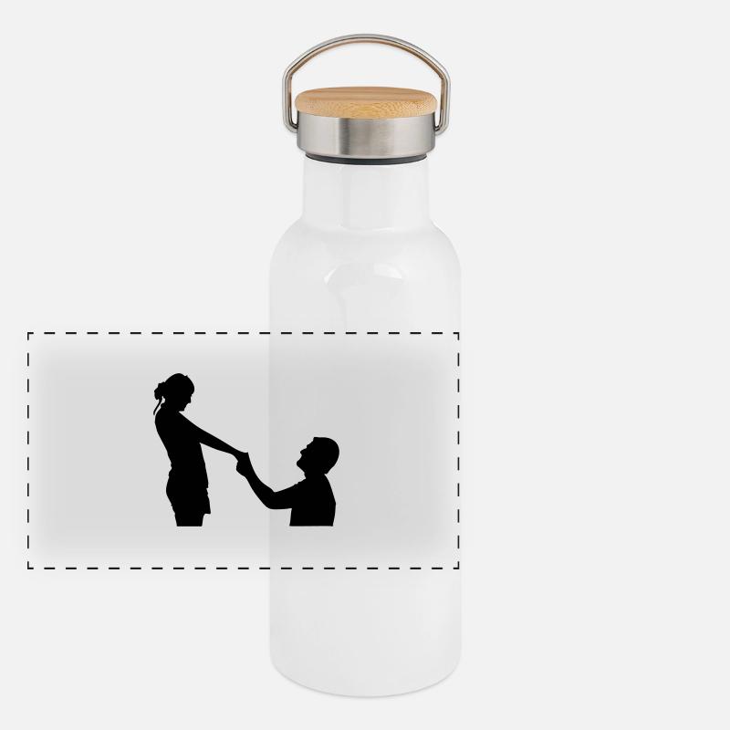 Antrag Panorama Thermosflasche mit Bambusdeckel