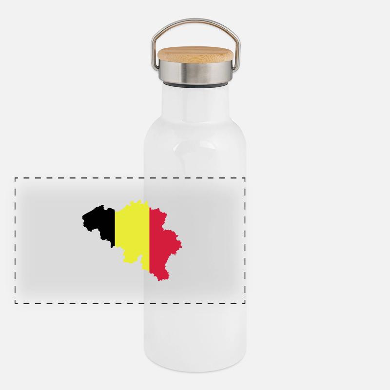 Belgique Gourde isotherme avec bouchon en bambou