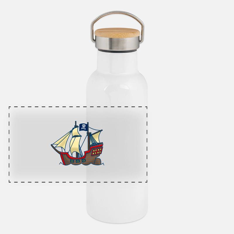 Panorama Thermosflasche mit Bambusdeckel