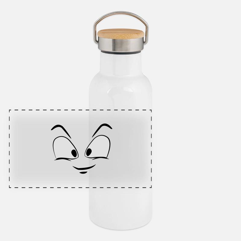smiley face Panoramic Thermal Bottle with Bamboo Lid