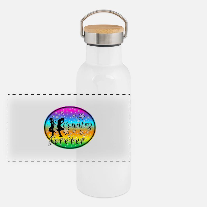 country forever Gourde isotherme avec bouchon en bambou