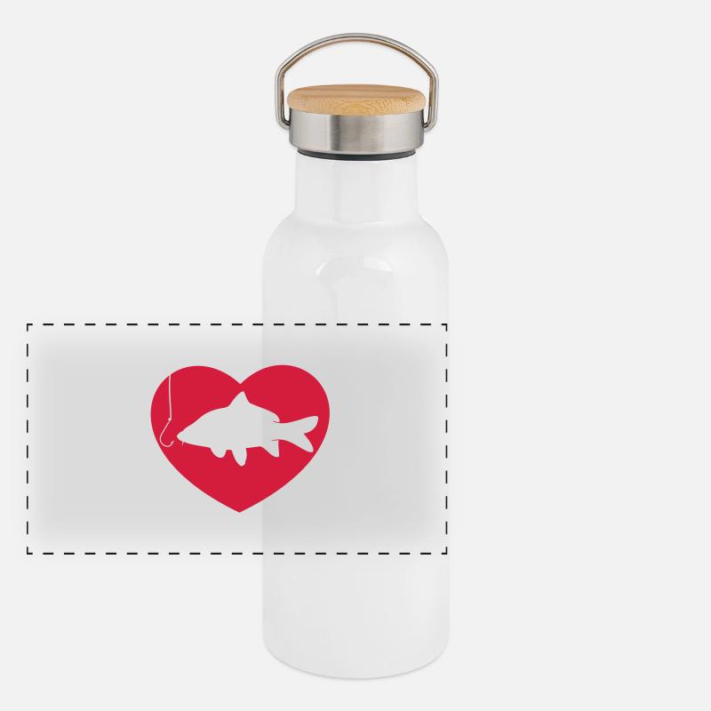 heart carp Panorama Thermosflasche mit Bambusdeckel