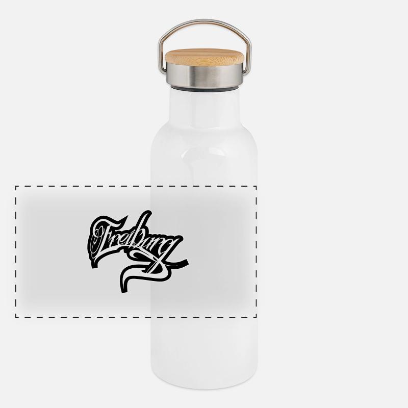 Panorama Thermosflasche mit Bambusdeckel