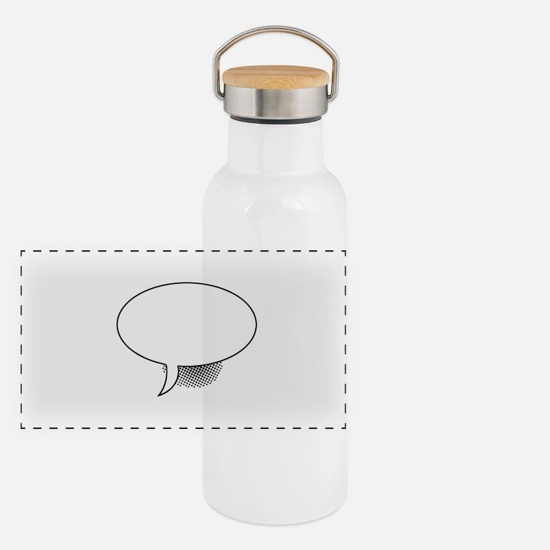 Sprechblase Oval Panorama Thermosflasche mit Bambusdeckel