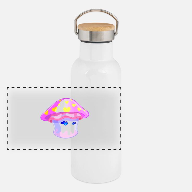 Champignon Fille Gourde isotherme avec bouchon en bambou