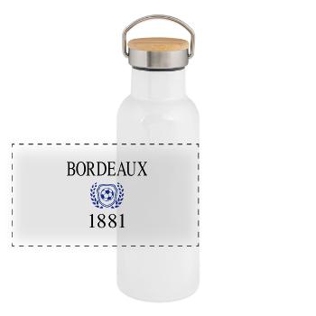 Bordeaux 1881 Origin - Gourde isotherme avec bouchon en bambou - blanc - Devant