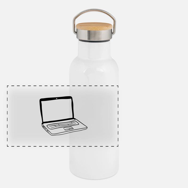 Portatif Gourde isotherme avec bouchon en bambou