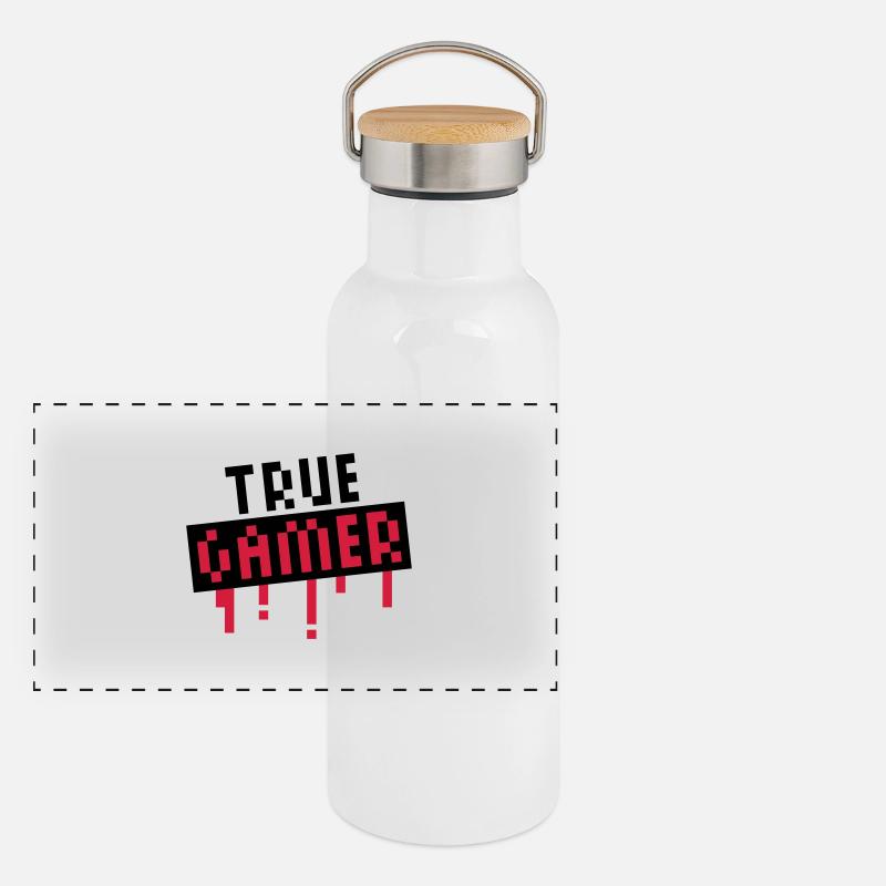 True Gamer Stamp Gourde isotherme avec bouchon en bambou