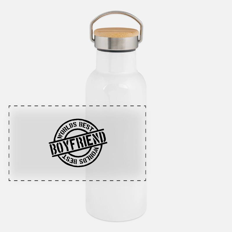 Stempel Worlds best Boyfriend Panoramic Thermal Bottle with Bamboo Lid