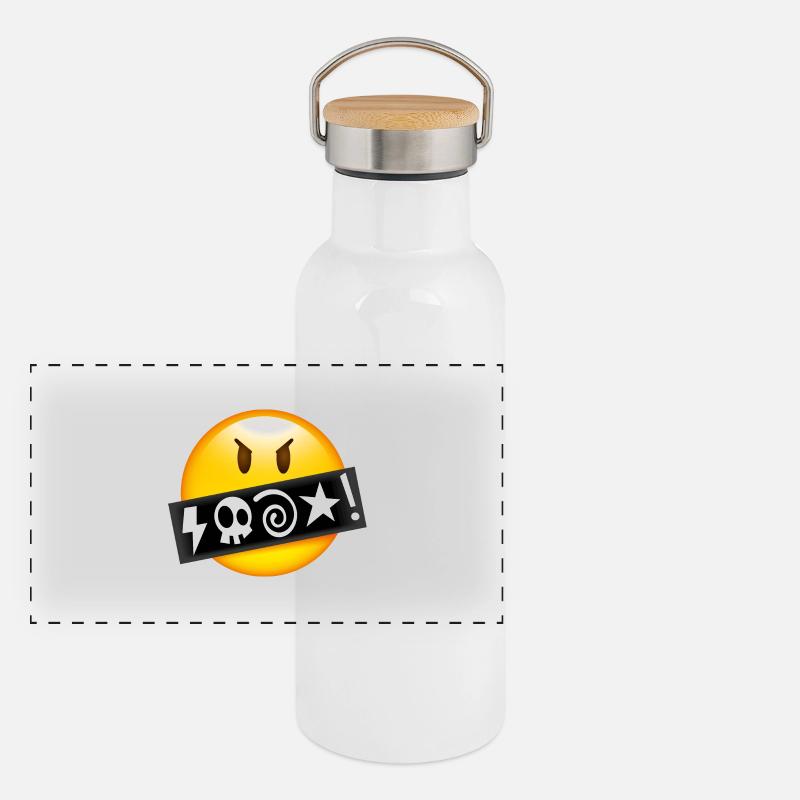 Smiley Swearing Panoramic Thermal Bottle with Bamboo Lid