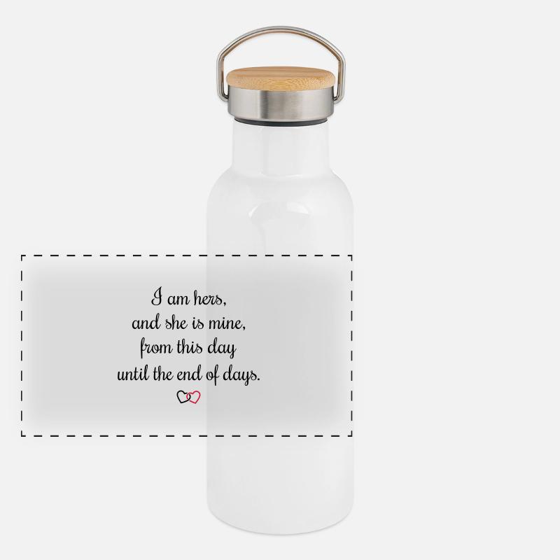 Romantic oath I am hers Panoramic Thermal Bottle with Bamboo Lid