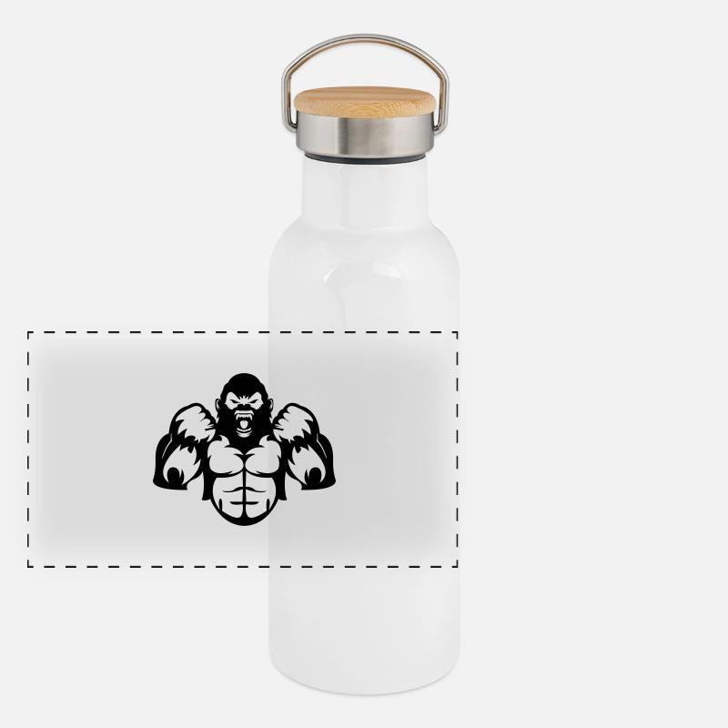 gorilla_01 Panorama Thermosflasche mit Bambusdeckel