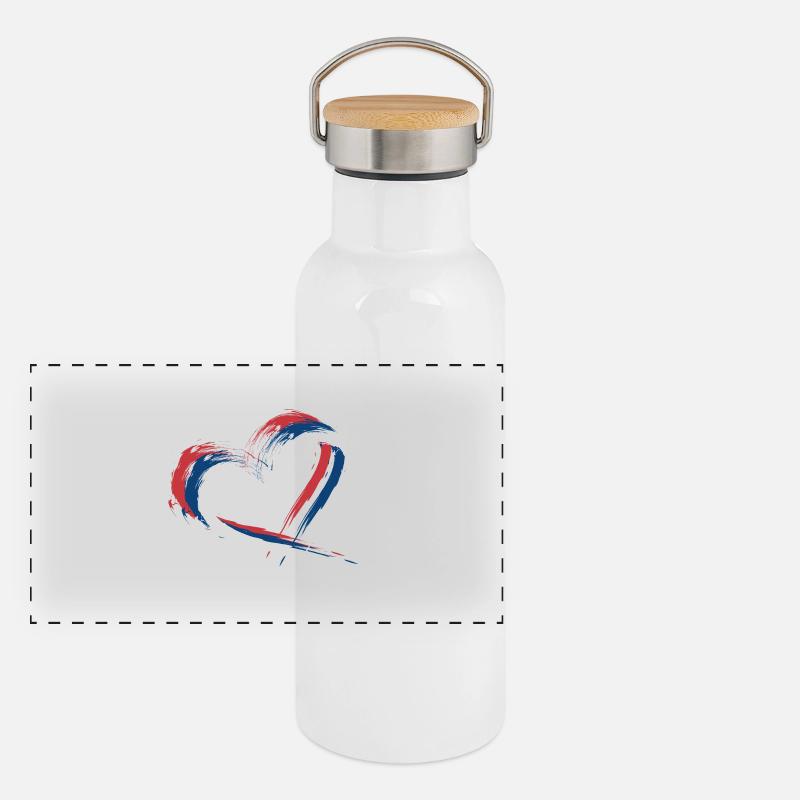 Drapeau de la Serbie Gourde isotherme avec bouchon en bambou