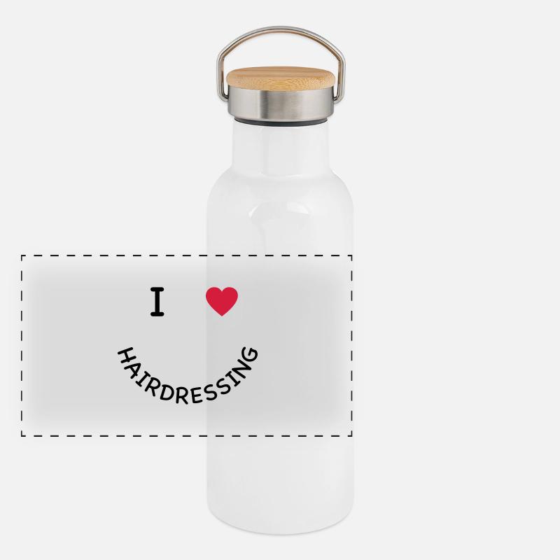 Friseur Panorama Thermosflasche mit Bambusdeckel