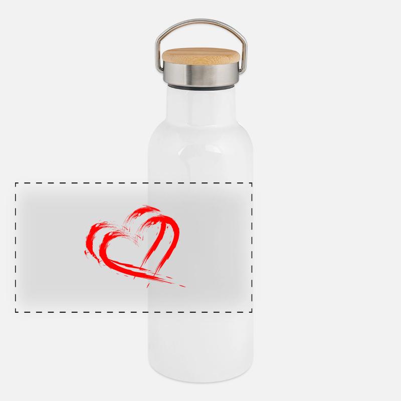 Canada - Gourde isotherme avec bouchon en bambou - blanc