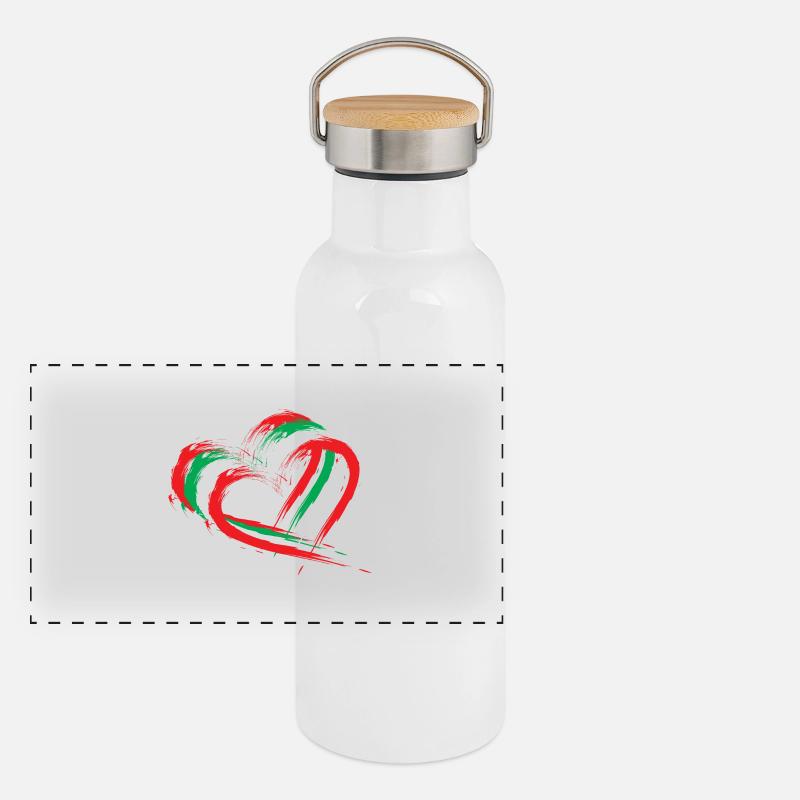 Libanon - Panorama Thermosflasche mit Bambusdeckel - Weiß