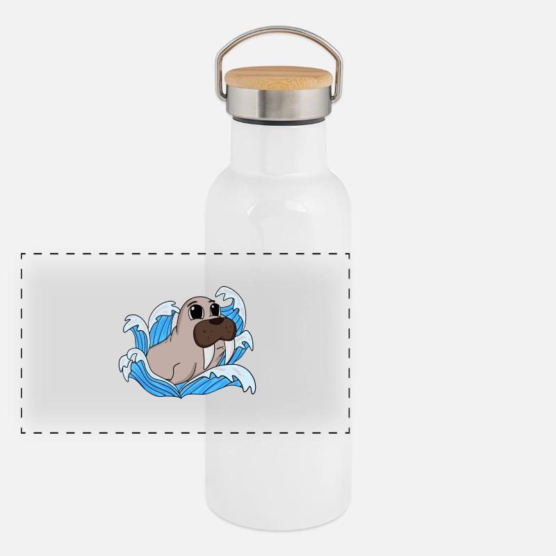 Walrus Seal Panoramic Thermal Bottle with Bamboo Lid