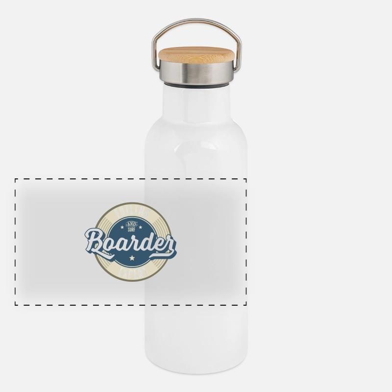 Label Surf et Boarder Gourde isotherme avec bouchon en bambou